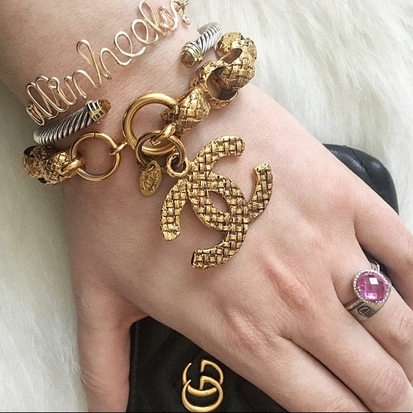 CHANEL Jewelry - Vintage Chanel Logo Charm Bracelet